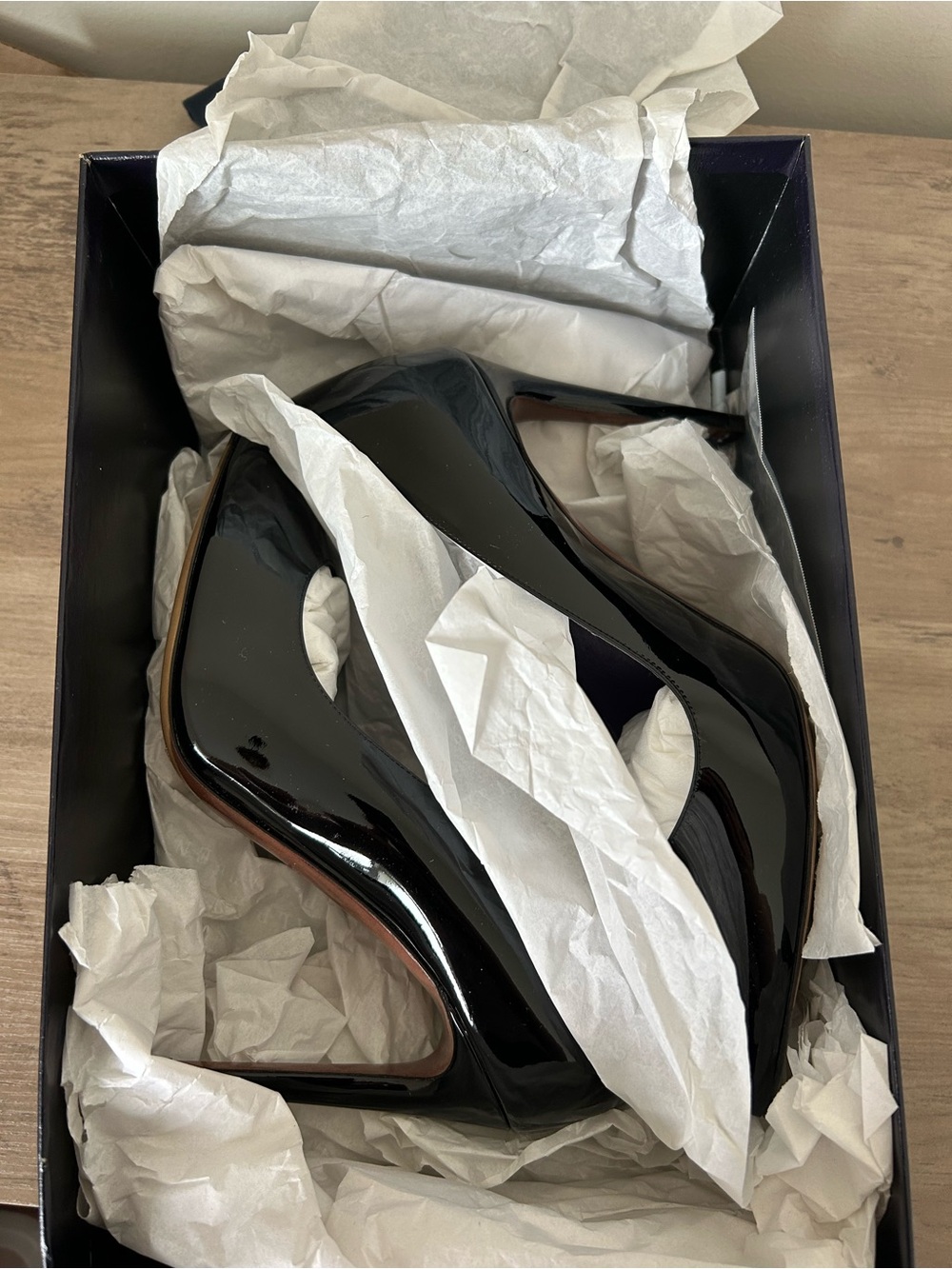 Ralph Lauren Celia Black Patent Heel Size EU 38 New in Box Purple Label - Picture 9 of 10